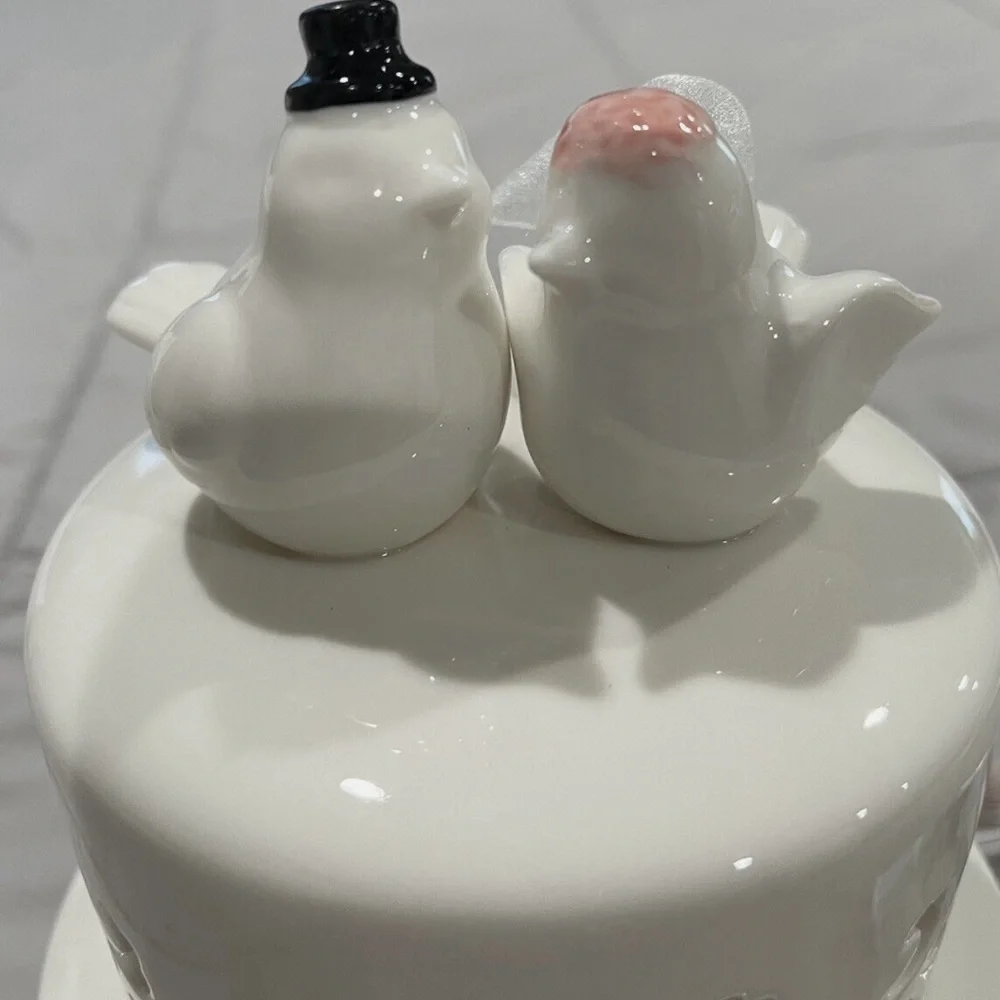 Ceramic Bird Cake Topper - White